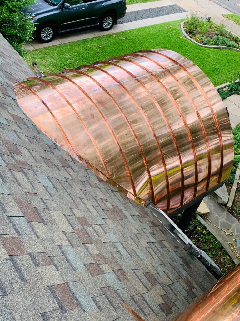 Copper Barrel Roof Installation