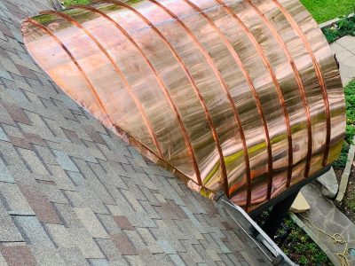 Copper Barrel Roof Installation