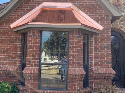 Copper Bay Window Roof Installation